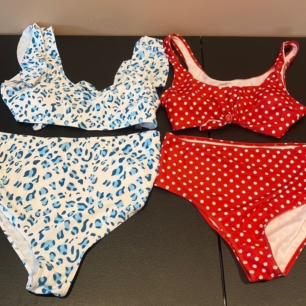 Polka dot amazon bathing suit only